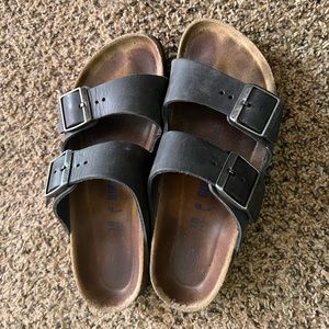 Birkenstock Arizona Soft Footbed Black Two Strap Sandal